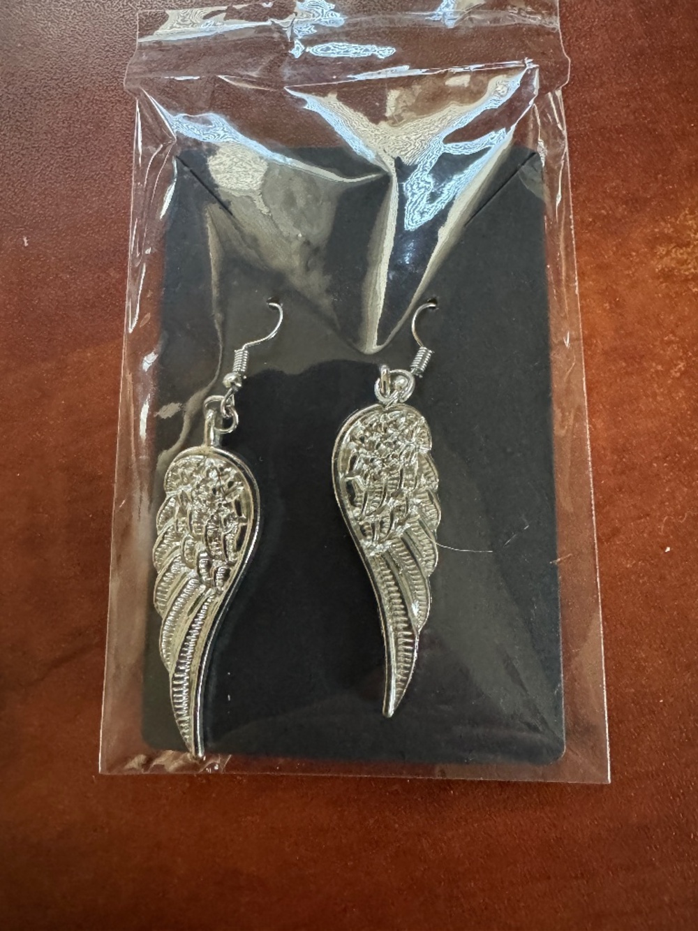 NEW Earrings, "Angel Wings" 2" long on wires